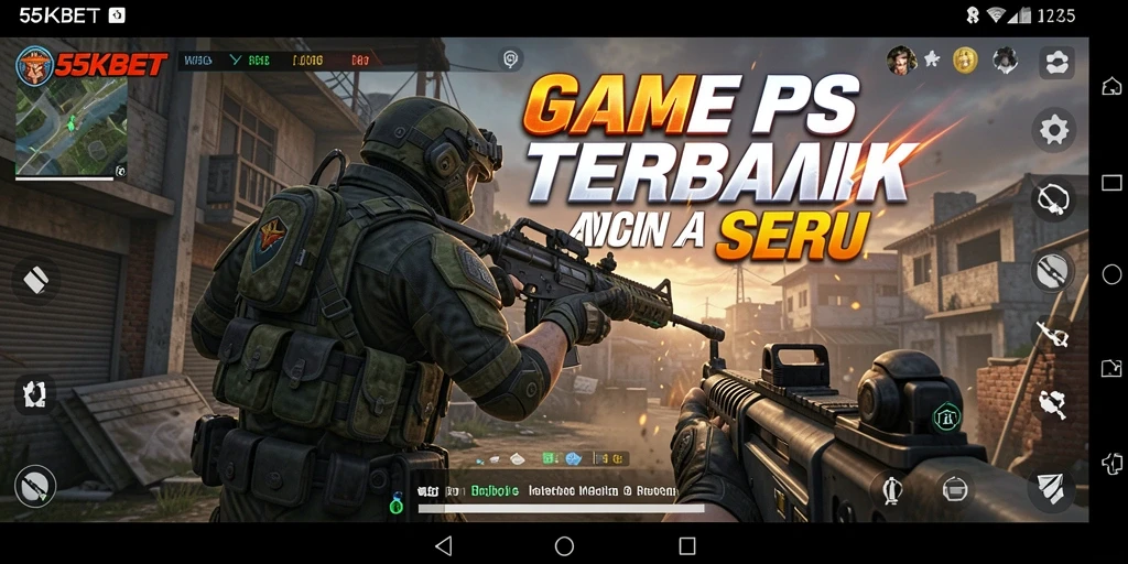 Tampilan gameplay mendebarkan dari 55KBET dengan aksi FPS yang intens.