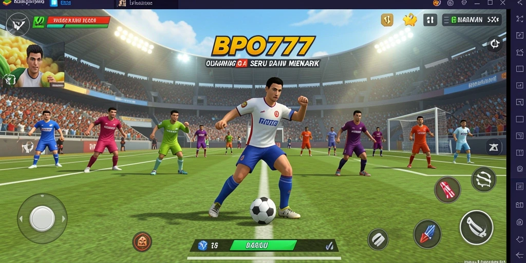 Screenshot menunjukkan pertandingan seru dalam permainan olahraga BPO777.