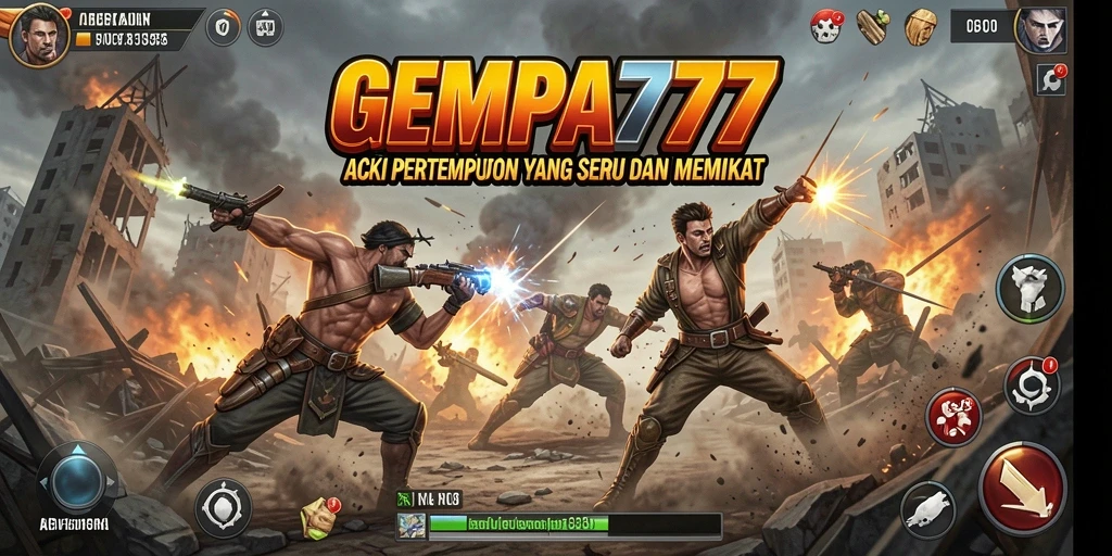 Tangkapan layar menampilkan aksi seru dalam GEMPA777 dengan pertempuran yang intens.