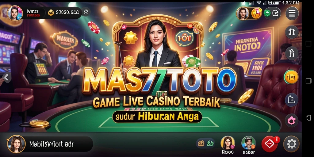 Screenshot gameplay MAS77TOTO menampilkan suasana Live Casino yang mendebarkan.