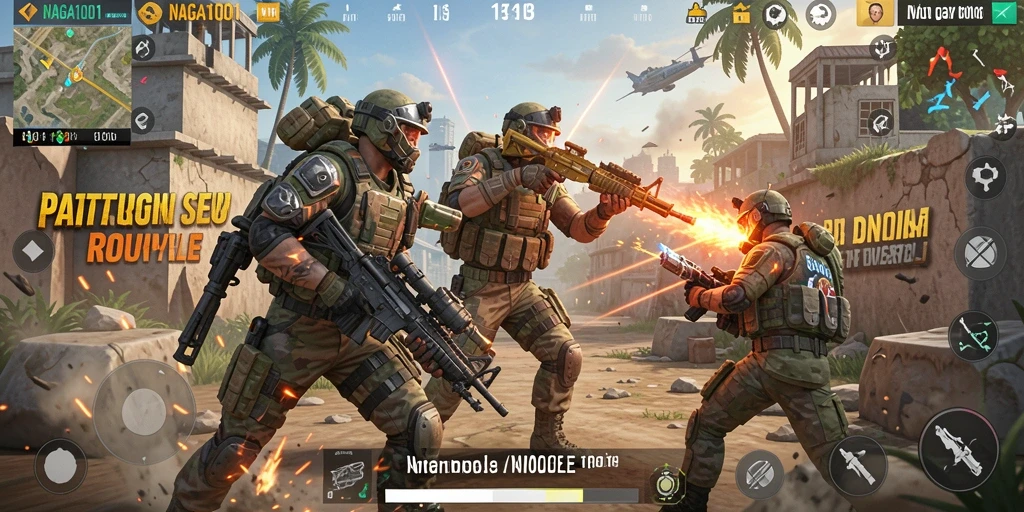 Gameplay epik NAGA1001 menunjukkan pertarungan intens di medan perang.