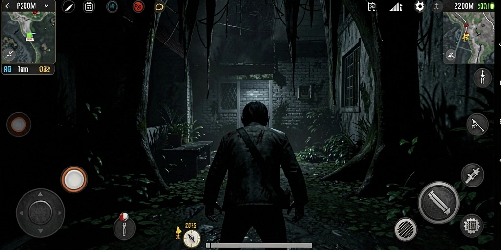 Tampilan gameplay P200M dengan suasana Horror yang mendominasi.
