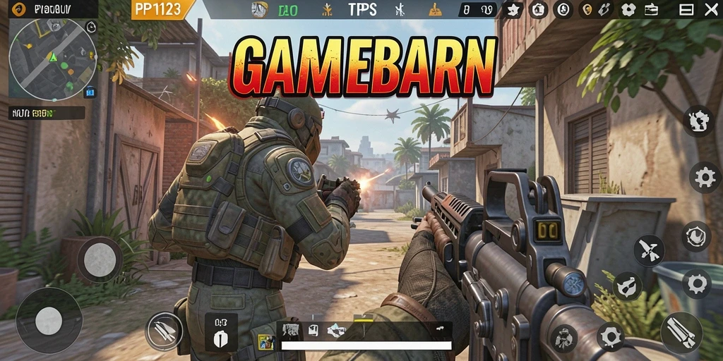 Screenshot gameplay PP123 yang menunjukkan aksi mendebarkan dalam TPS.