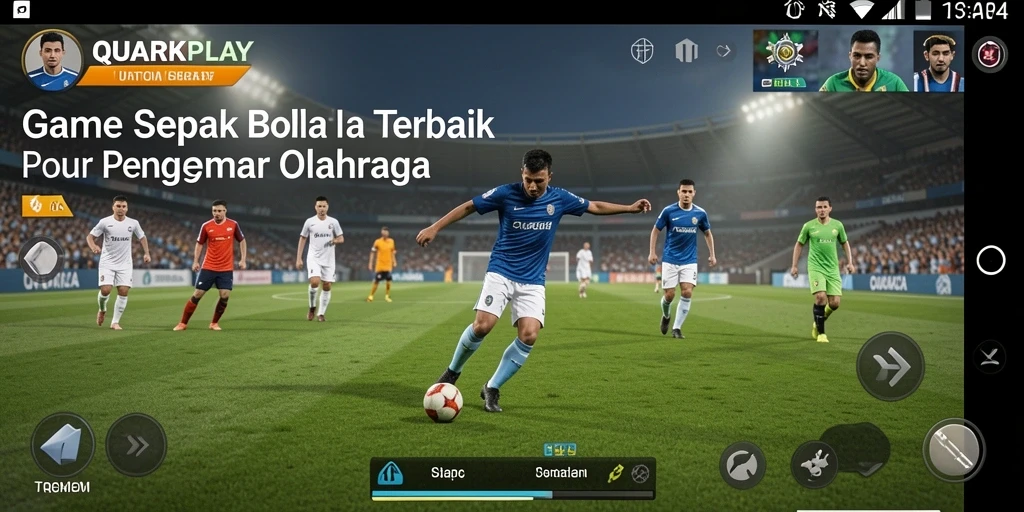 Tampilan gameplay <strong>QUARKPLAY</strong> yang memukau dan mendebarkan di lapangan sepak bola.