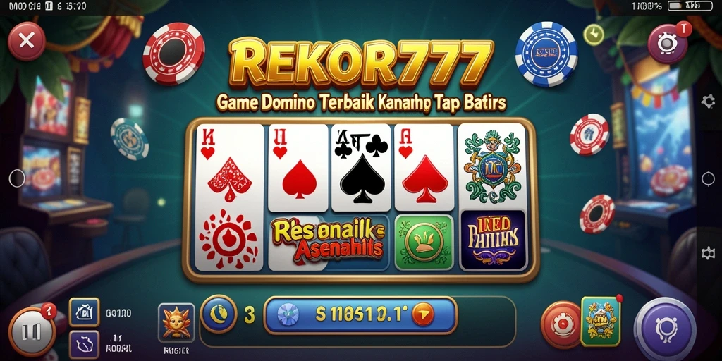Screenshot gameplay REKOR777 menampilkan aksi seru permainan Domino.