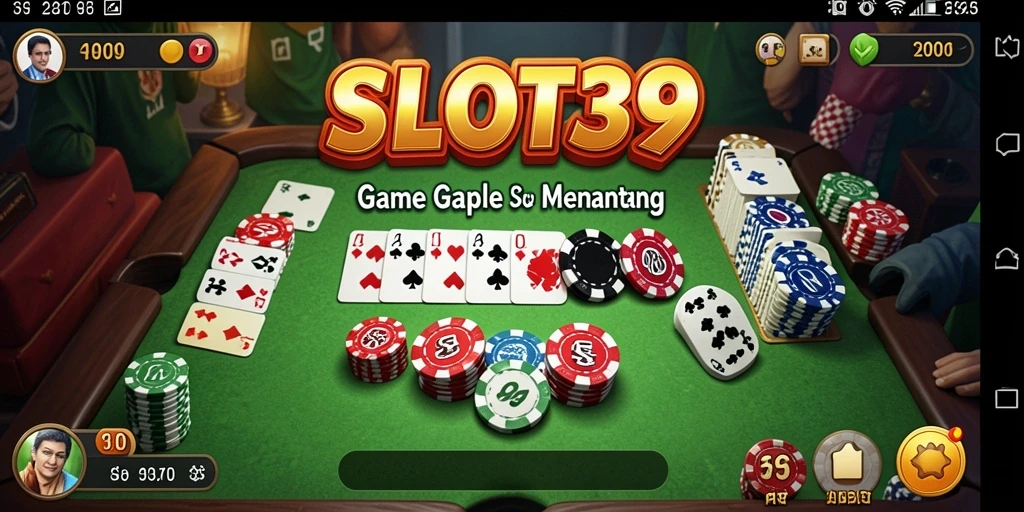 Screenshot utama SLOT39 menampilkan gameplay Gaple yang seru dan interaktif.
