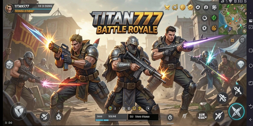Tampilan gameplay seru di TITAN777 dengan pertempuran yang intens.