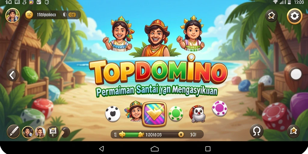 Screenshot utama <strong>TOPDOMINO</strong> dengan tampilan gameplay yang seru dan menarik.
