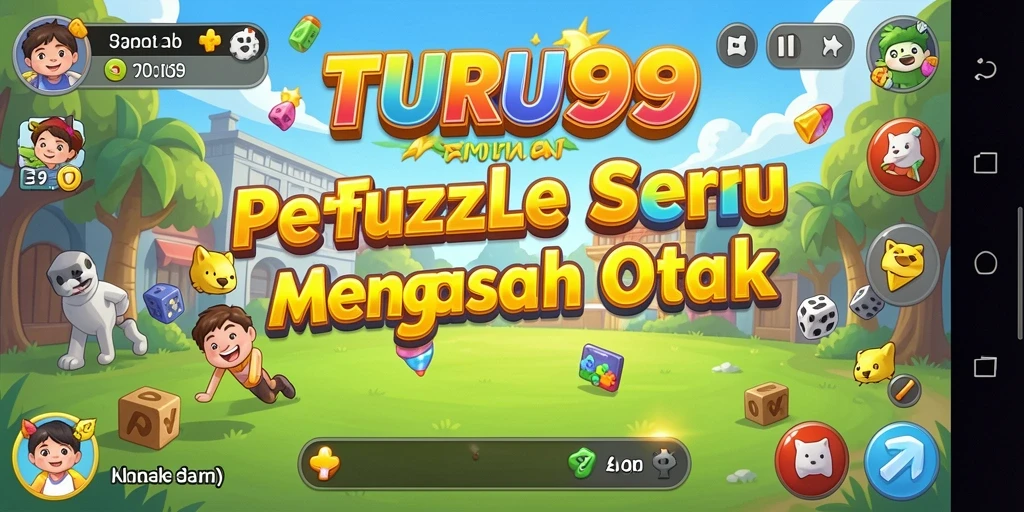 Tampilan gameplay menarik dari TURU99 dengan puzzle berwarna-warni.