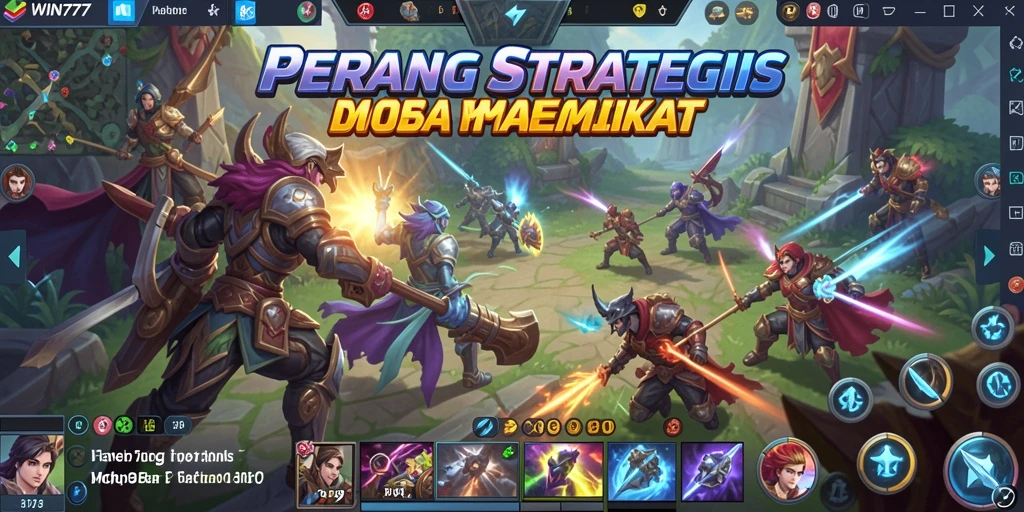 Gameplay intens dalam pertempuran MOBA yang seru.