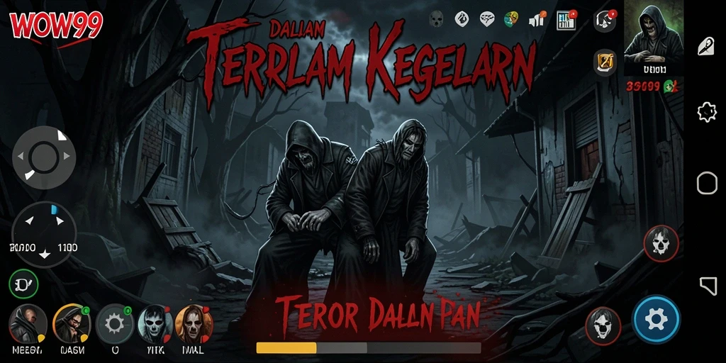 Screenshot gameplay WOW99 yang menunjukkan suasana mencekam.